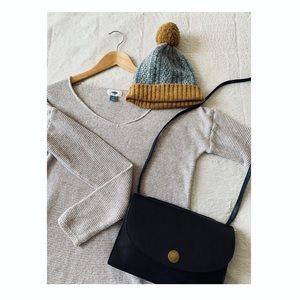 Relaxed tunic V-neck sweater